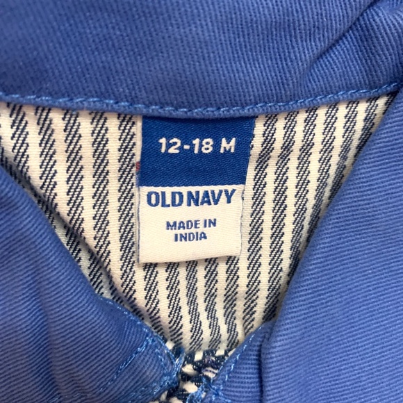 Railroad Stripe Twill Snap Jacket Baby Loose Collared Ice Cream Pocket NWT - Picture 4 of 12